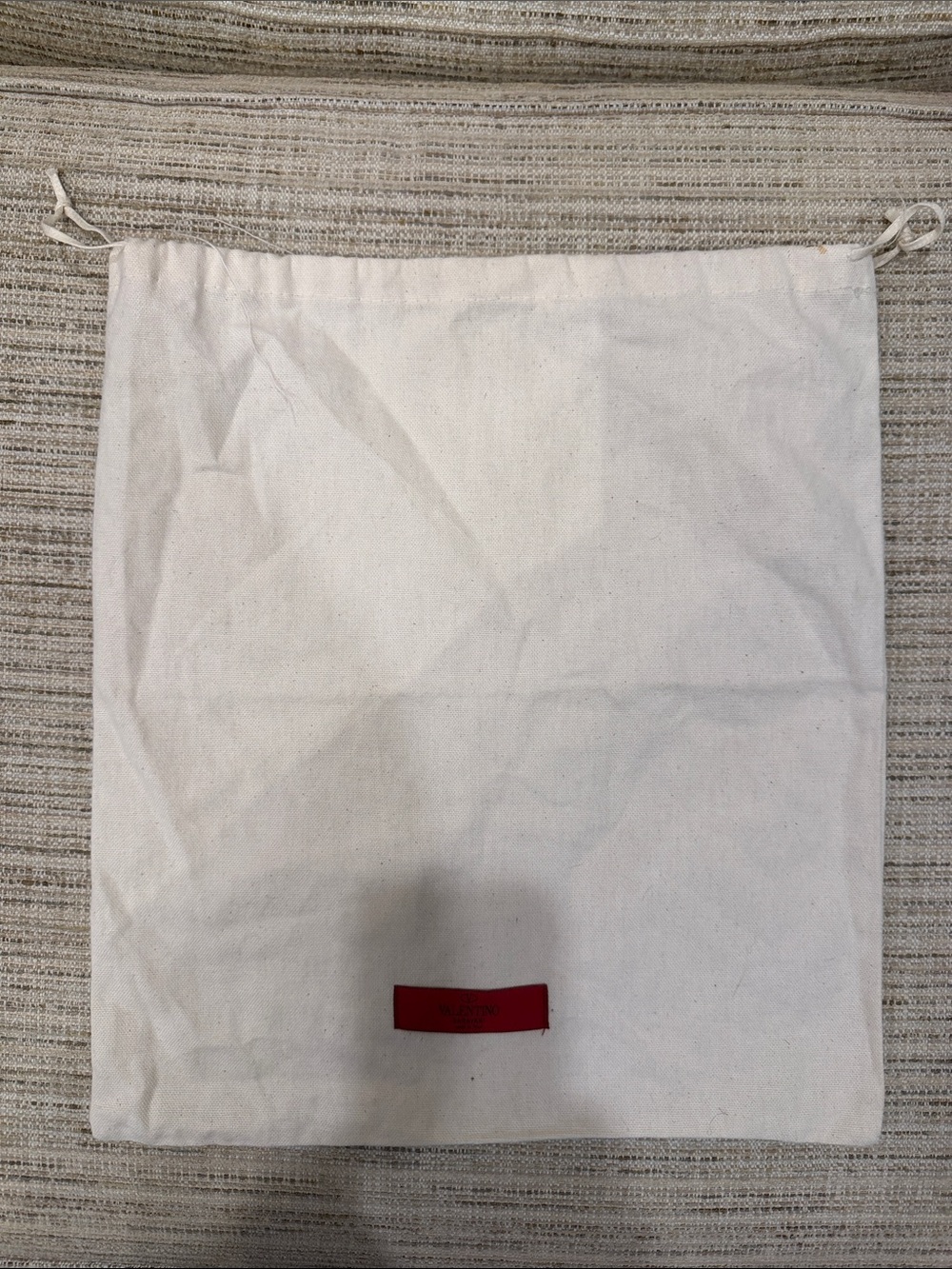 Valentino Canvas Drawstring Dust Bag with Red Label